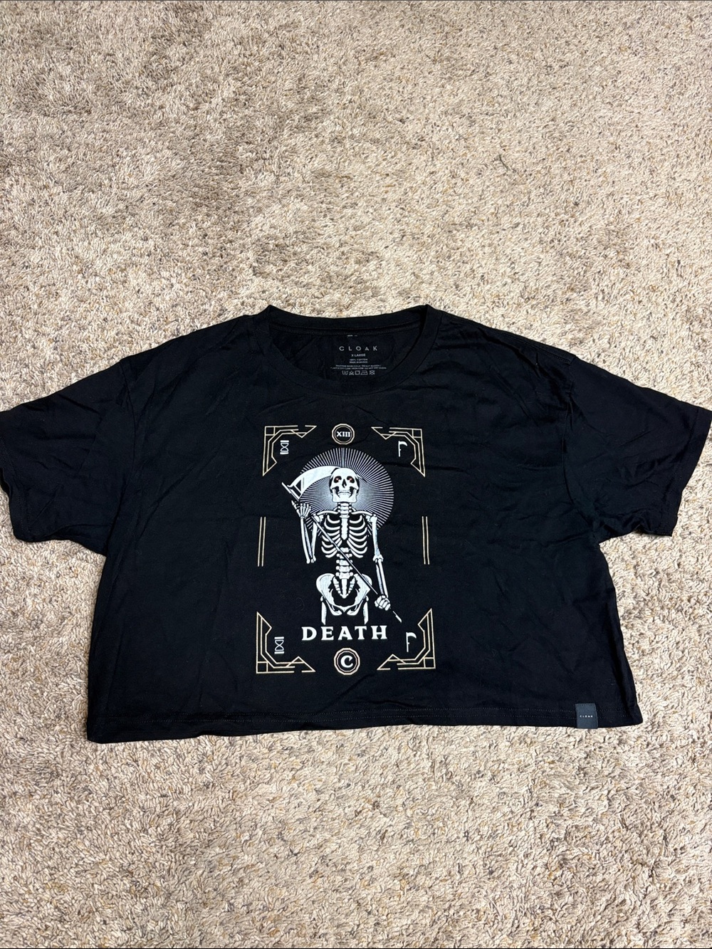 CLOAK Black Death Tarot Crop Top